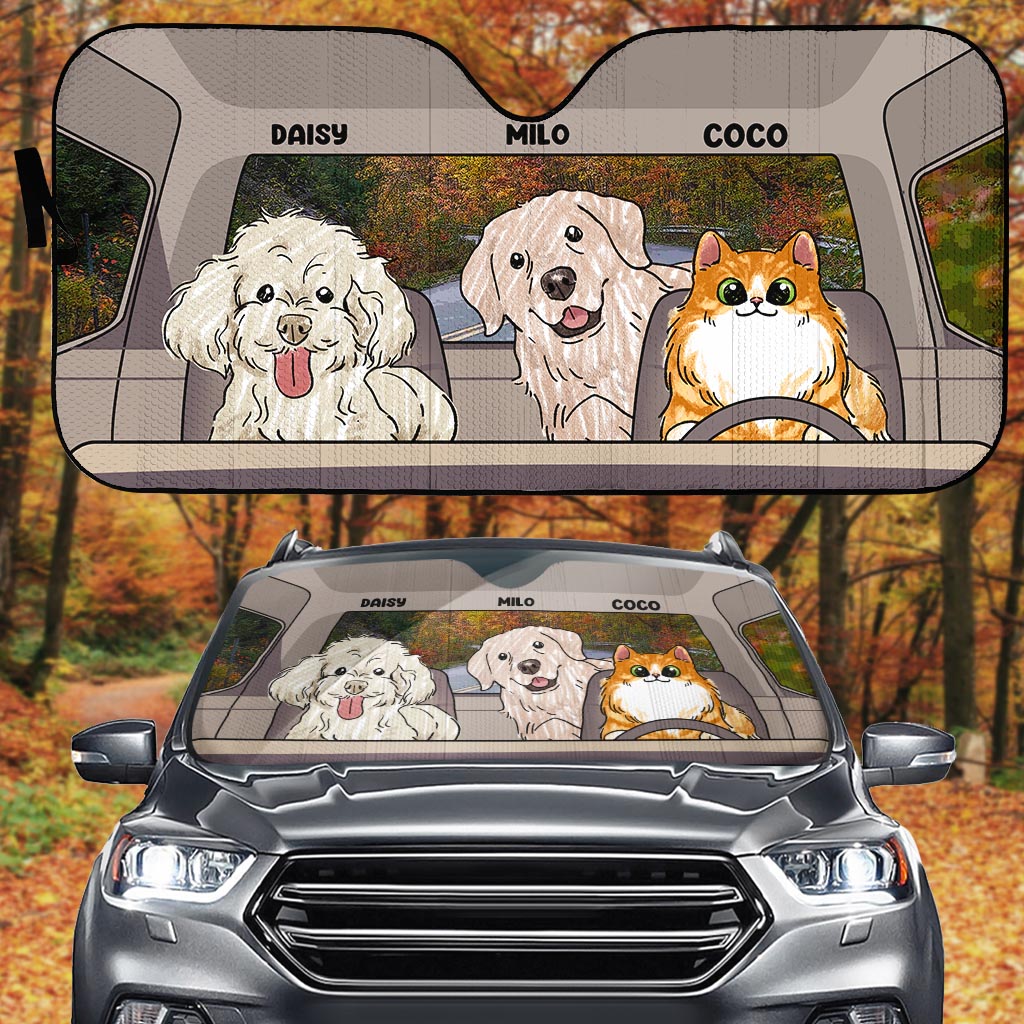 Lovely Paws - Pare-soleil personnalisé pour voiture pour chien