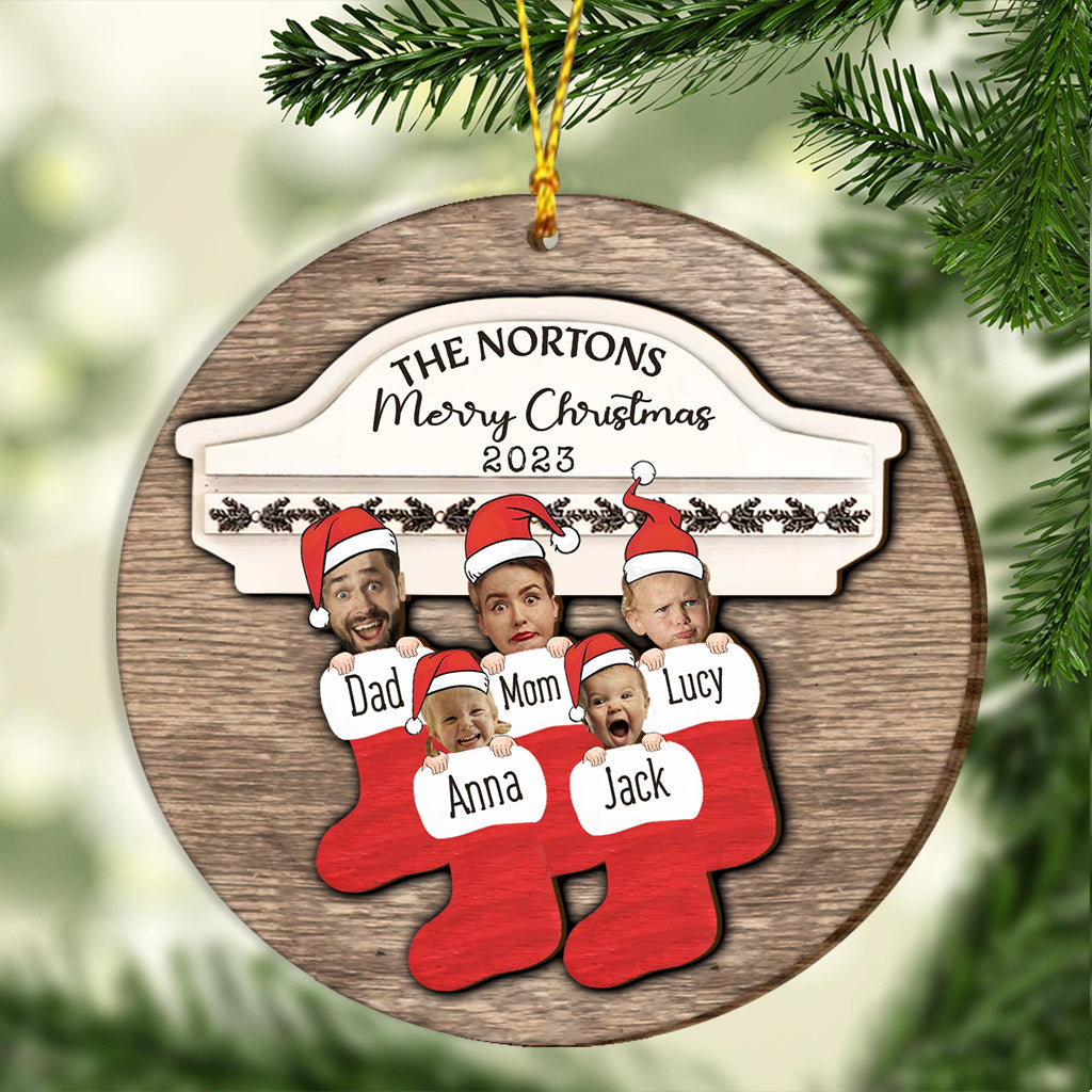 Family Name Christmas Tree Many Colors - Personalized Family Layered Wood Ornament