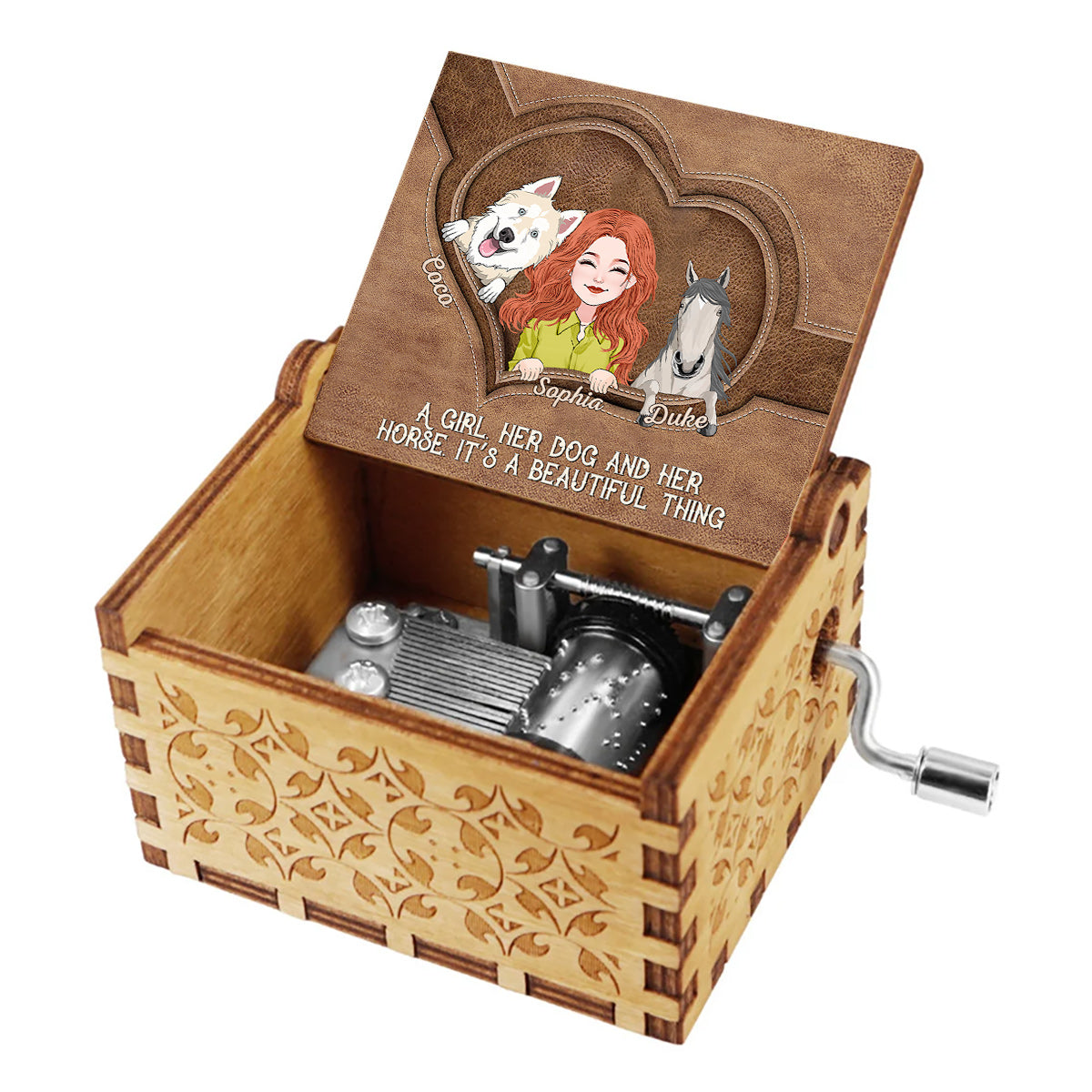 What A Beautiful Thing - Personalized Horse Hand Crank Music Box