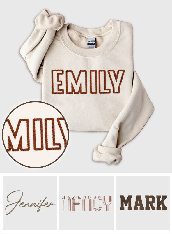 Custom Name - Personalized Couple Embroidered Sweater