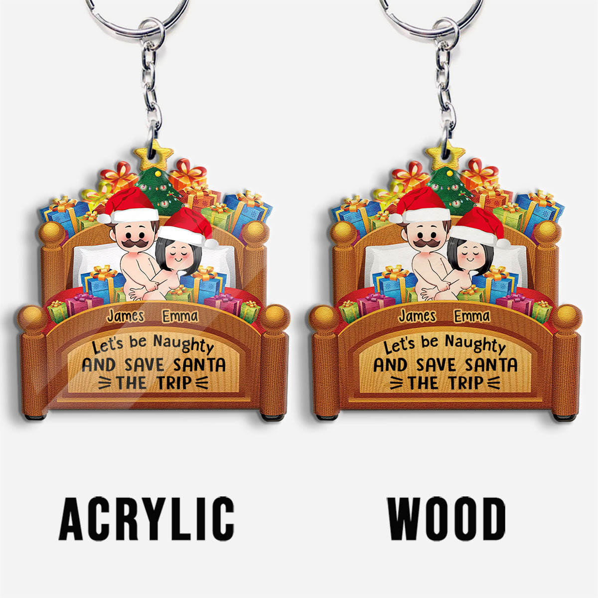 Let's Be Naughty - Personalized Couple Keychain