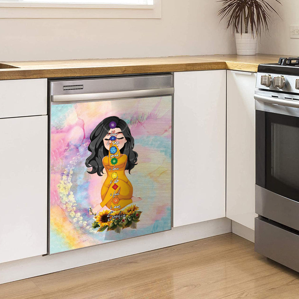 Lâchez prise - Housse de lave-vaisselle personnalisée Yoga