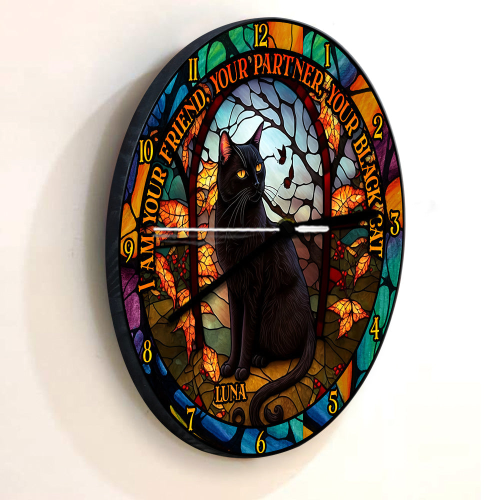 Black Cat - Personalized Black Cat Wall Clock