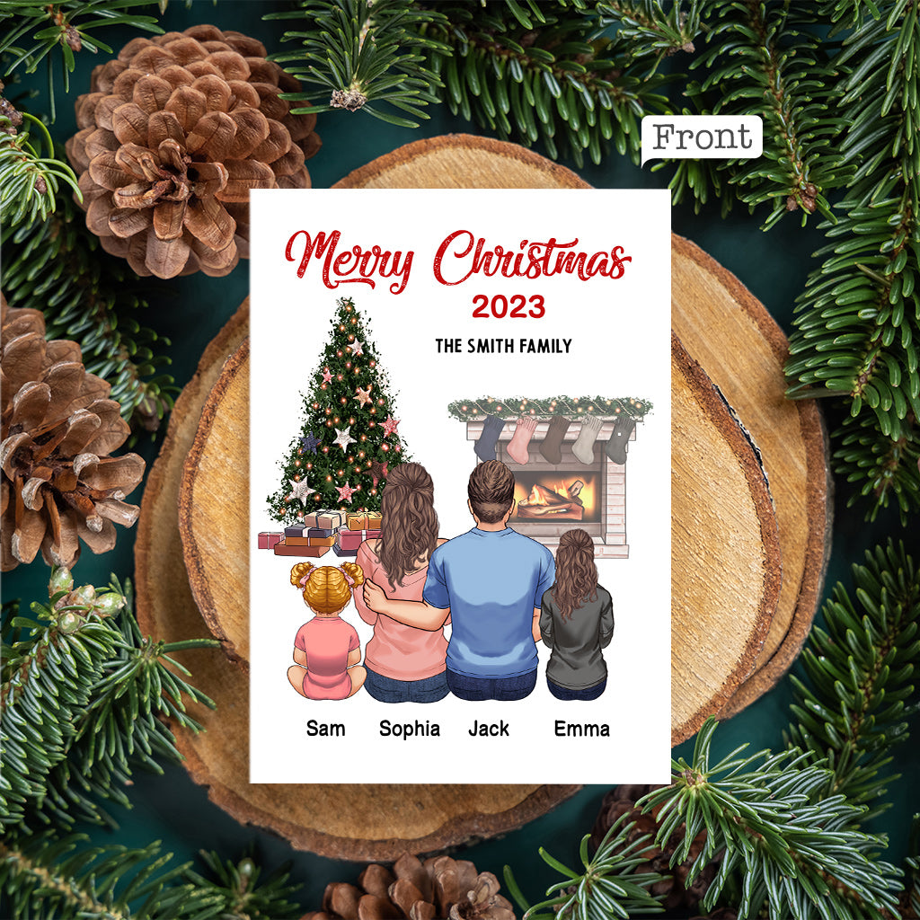 Merry Christmas Gingerbread Family - Personalized Family Greeting Card