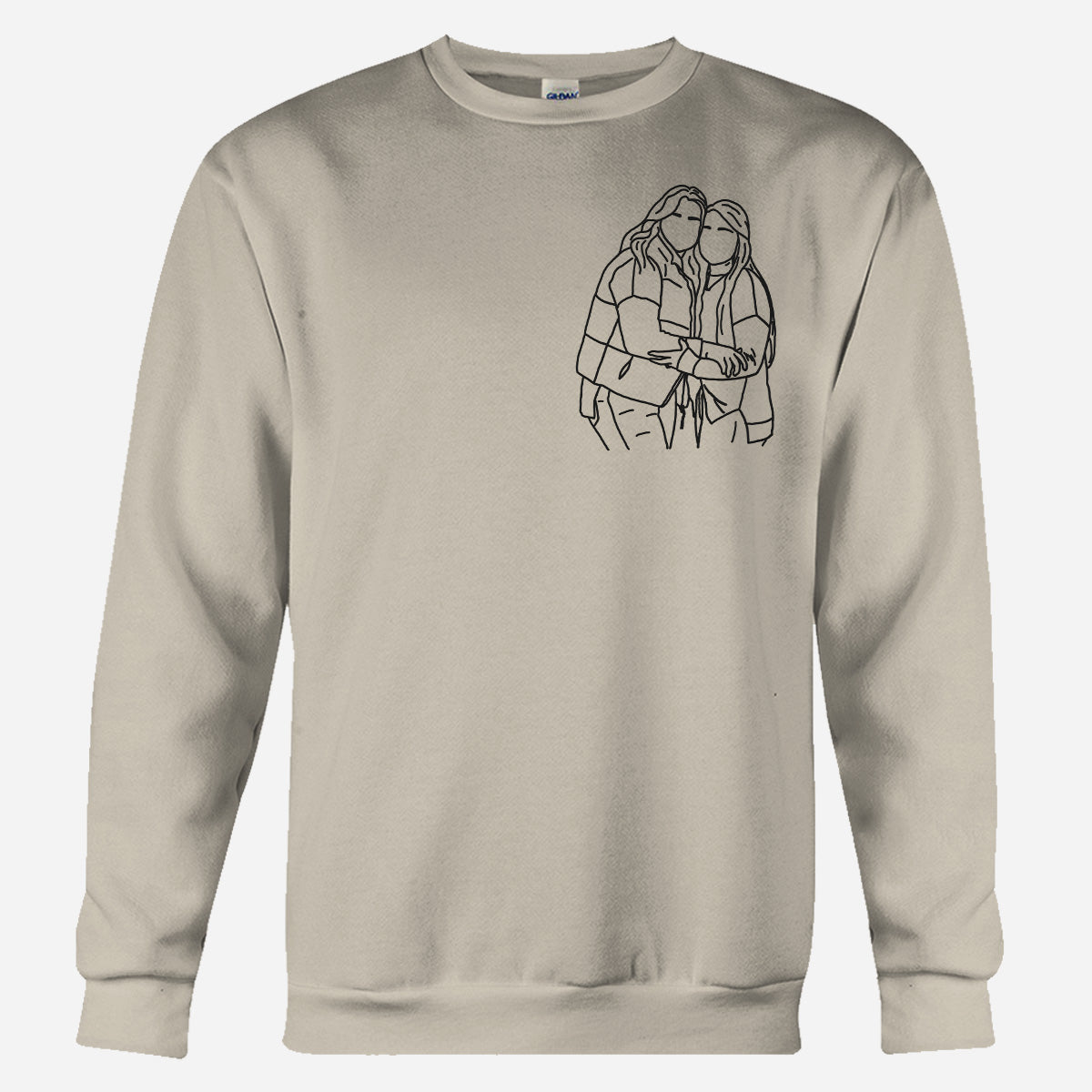 Custom Line Art - Personalized Sibling Embroidered Sweater