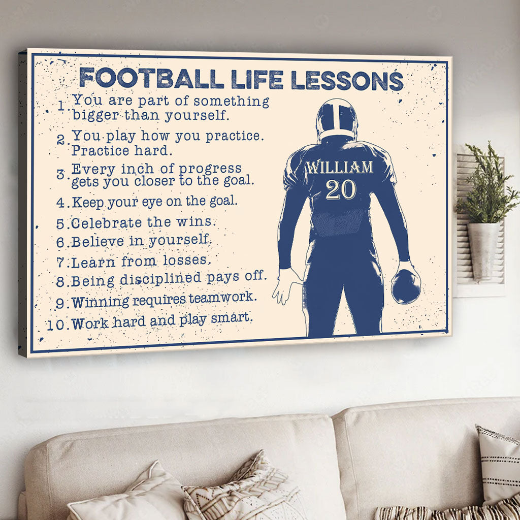 Fußball-Lebenslektion – Personalisierte Fußball-Leinwand und Poster