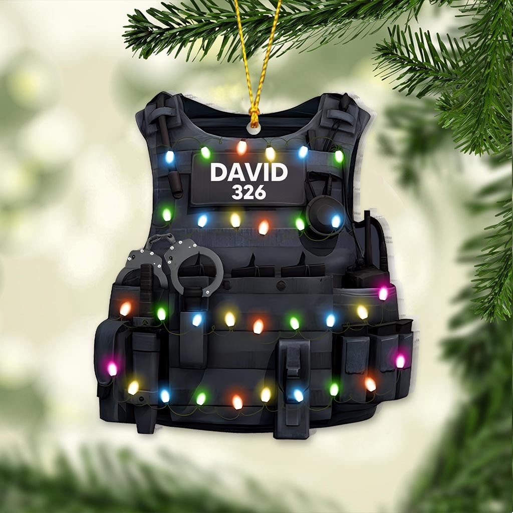 Police Armor Vest - Personalized Police Officer Ornament