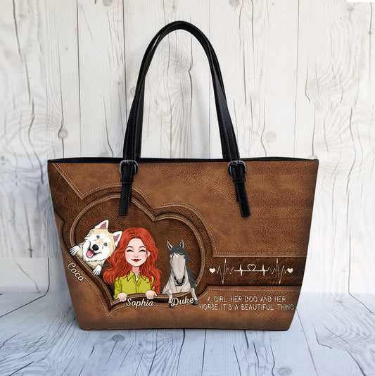 What A Beautiful Thing - Personalized Horse Leather Bag