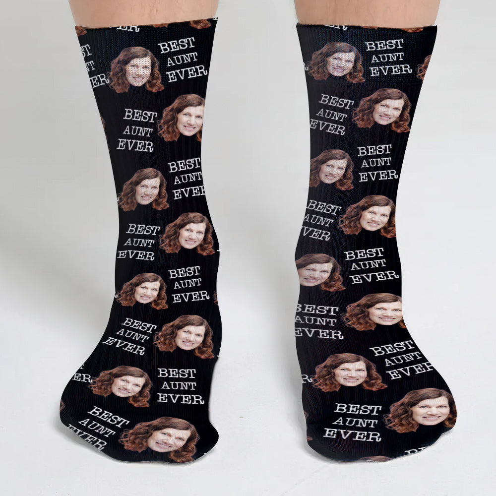 Chaussettes personnalisées pour tante - Face personnalisée
