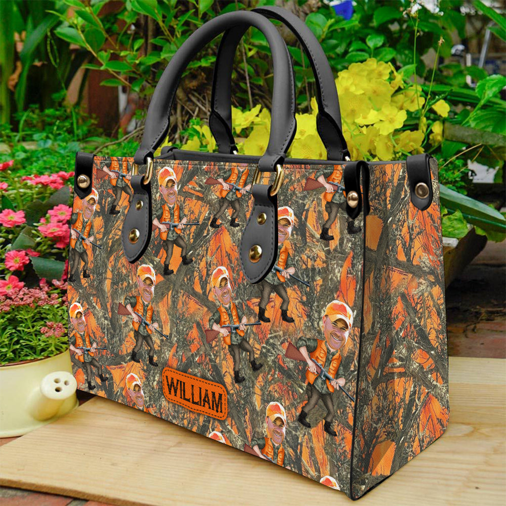 Photo Inserted Hunter - Personalized Hunting Leather Handbag
