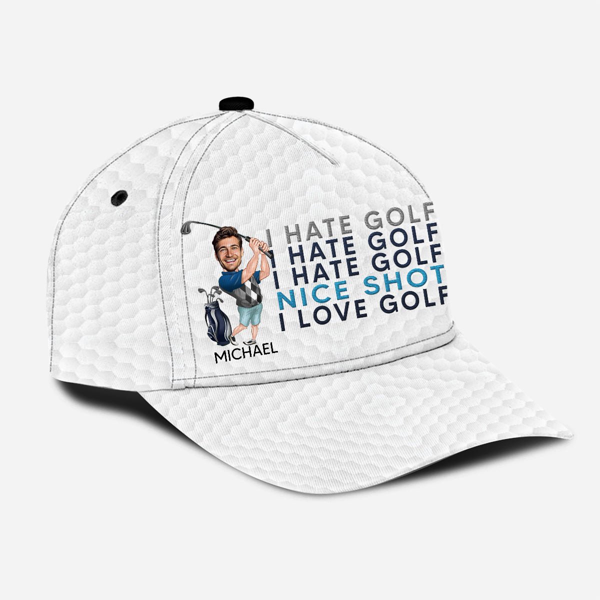 Photo Inserted Funny Golfer - Personalized Golf Classic Cap