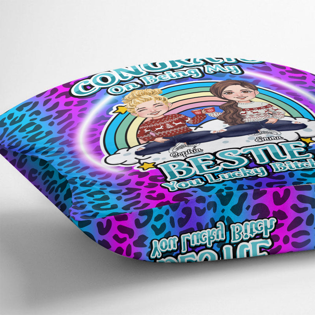 Congrats On Being My Beties - Gift for friend - Personalized Throw Pillow