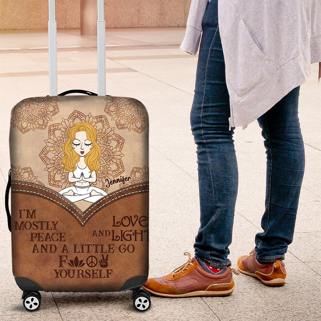 I'm Mostly Peace - Personalized Yoga Luggage Cover