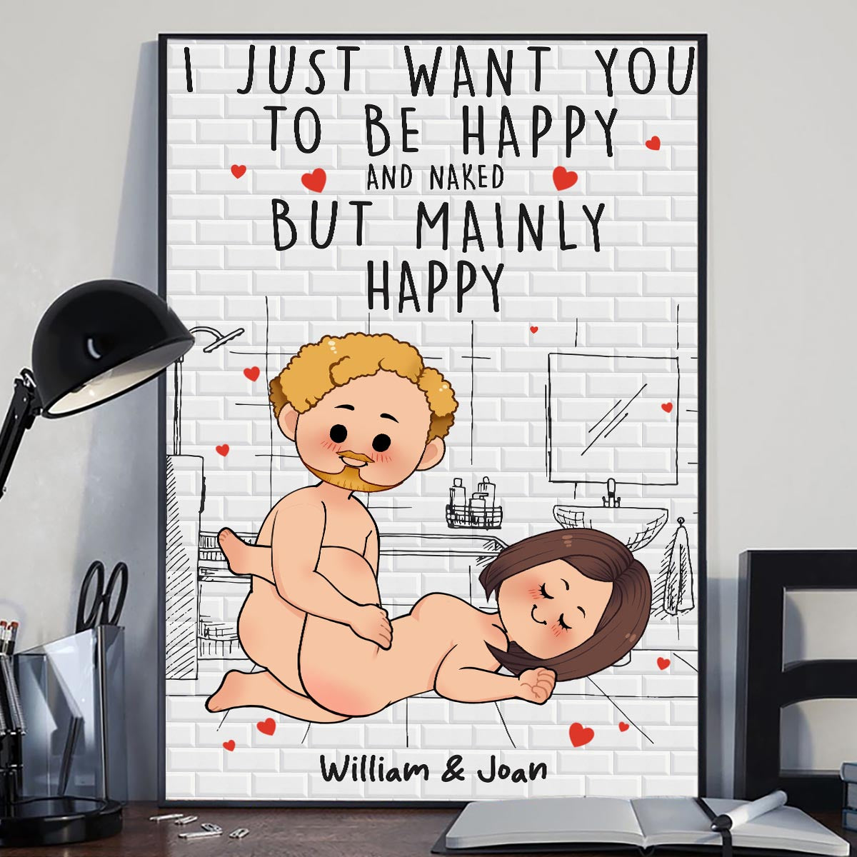 Save Water Shower Together - Personalized Couple Canvas And Poster