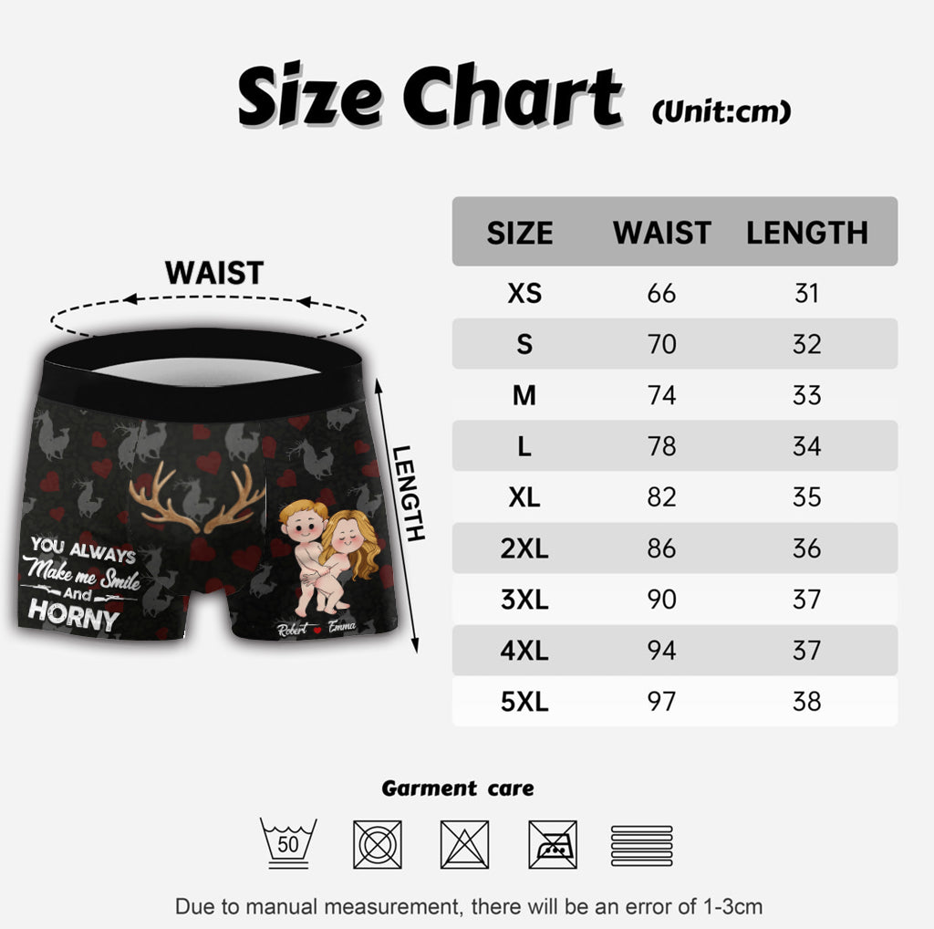 Du bringst mich zum Lächeln – Personalisierte Jagd-Boxershorts für Herren