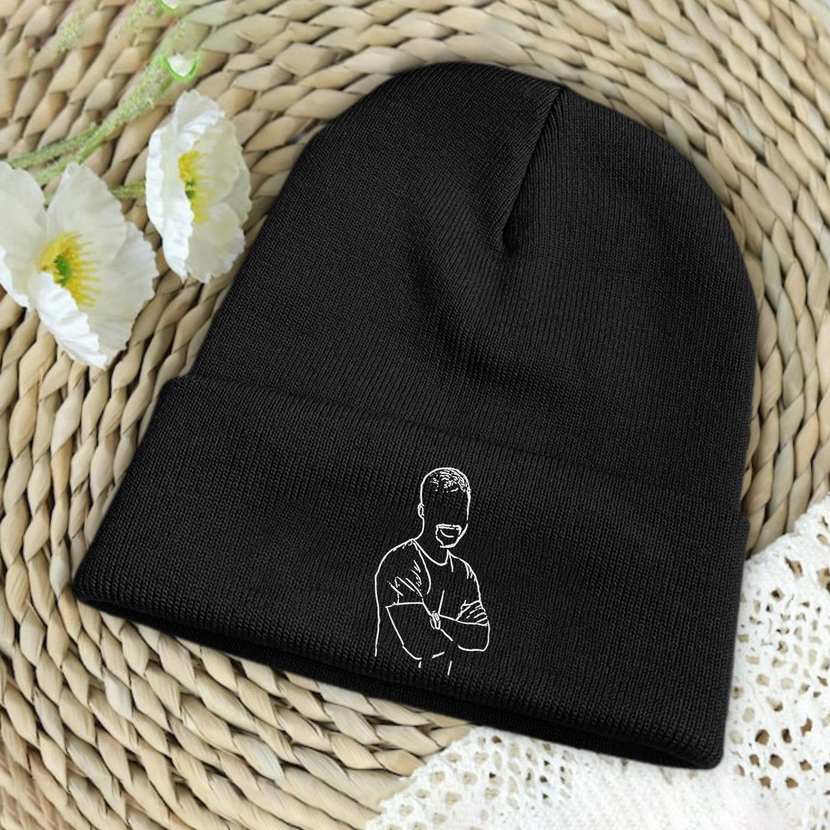 Photo personnalisée - Bonnet brodé personnalisé pour petit-fils