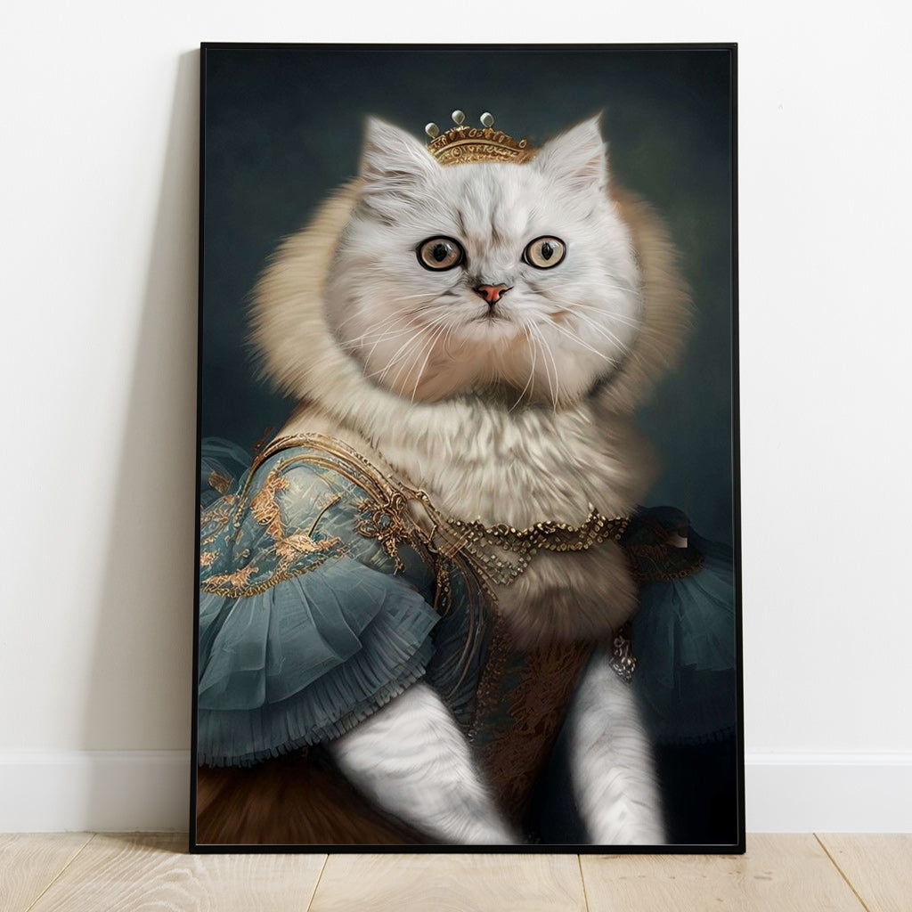 Königliches Porträt – Personalisierte Katzenleinwand und Poster