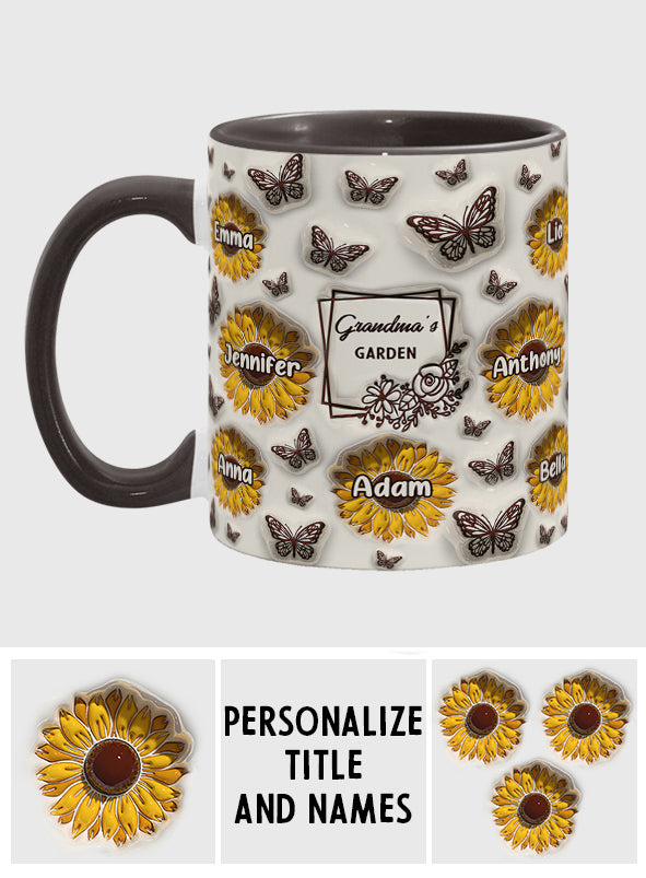 Le jardin de tournesols de grand-mère - Cadeau pour grand-mère - Mug personnalisé