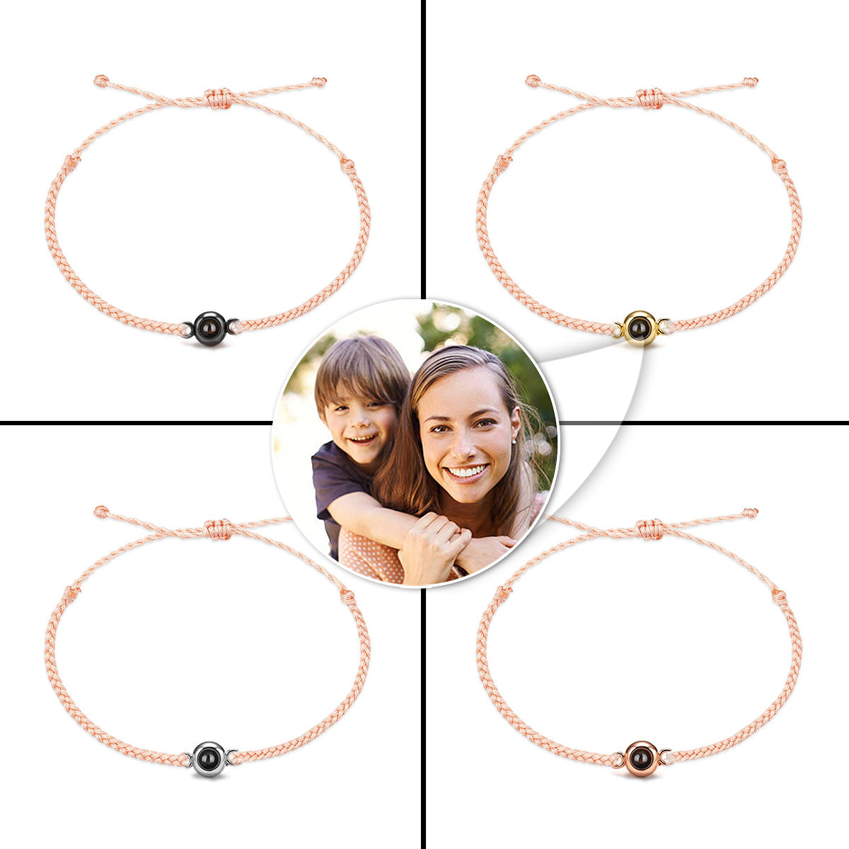 Bracelet de projection personnalisé « J’aime mon fils »