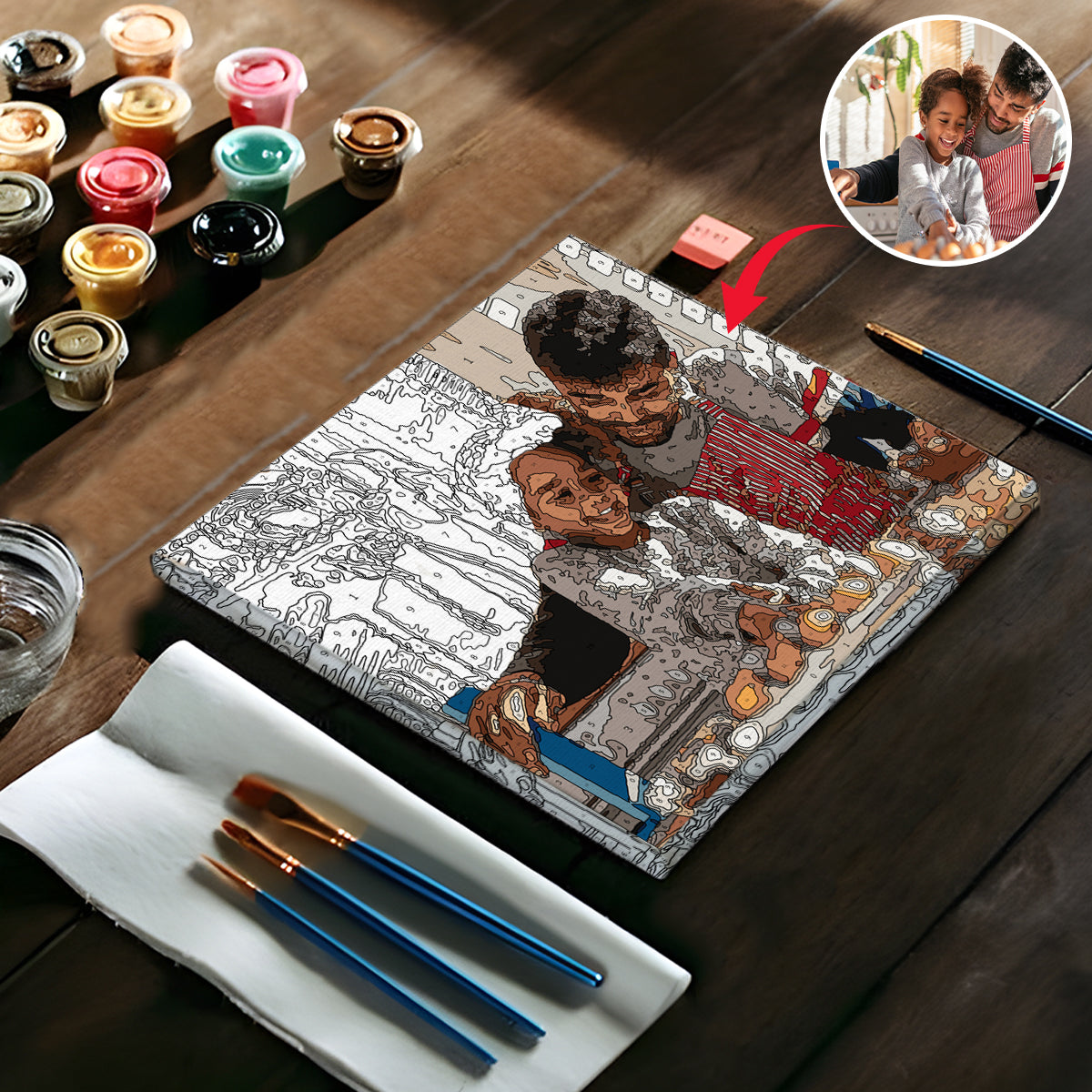 Custom Photo - Personalized Father Paint By Numbers Kit