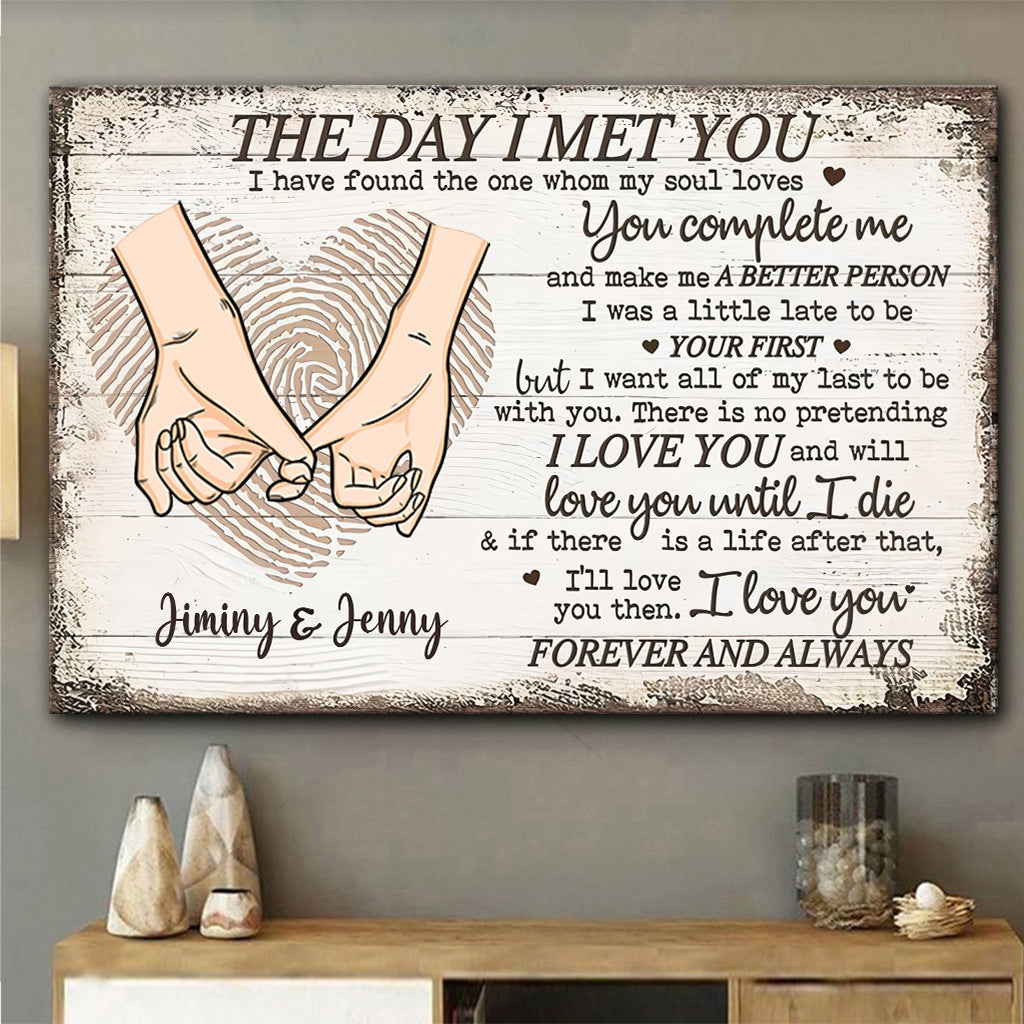 Le jour où je t'ai rencontré(e) - Toile et affiche personnalisées pour couples