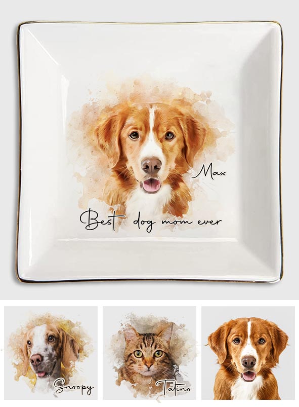 Best Dog Mom / Cat Mom Ever - Gift for dog lovers, cat lover - Personalized Jewelry Dish