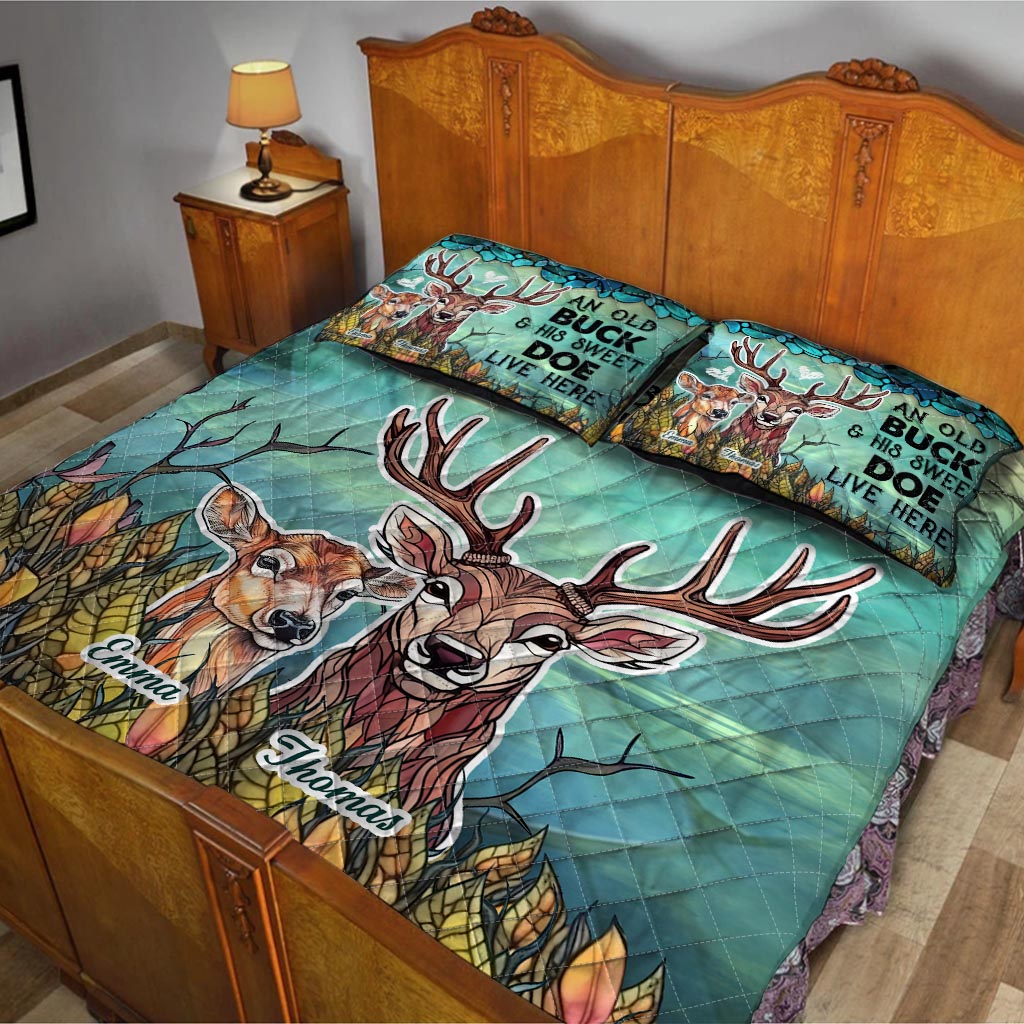 Hier wohnen – personalisiertes Jagd-Quilt-Set