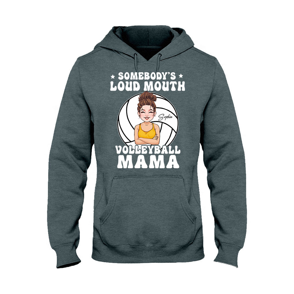 Loud Mouth Volleyball Mama - Personalized Volleyball T-shirt And Hoodie