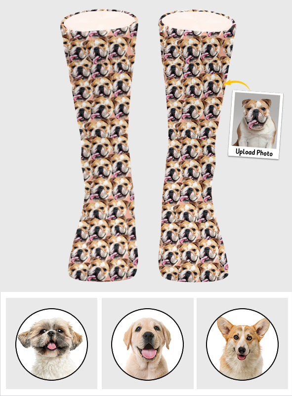 Customizable Printed Face - Personalized Dog Socks