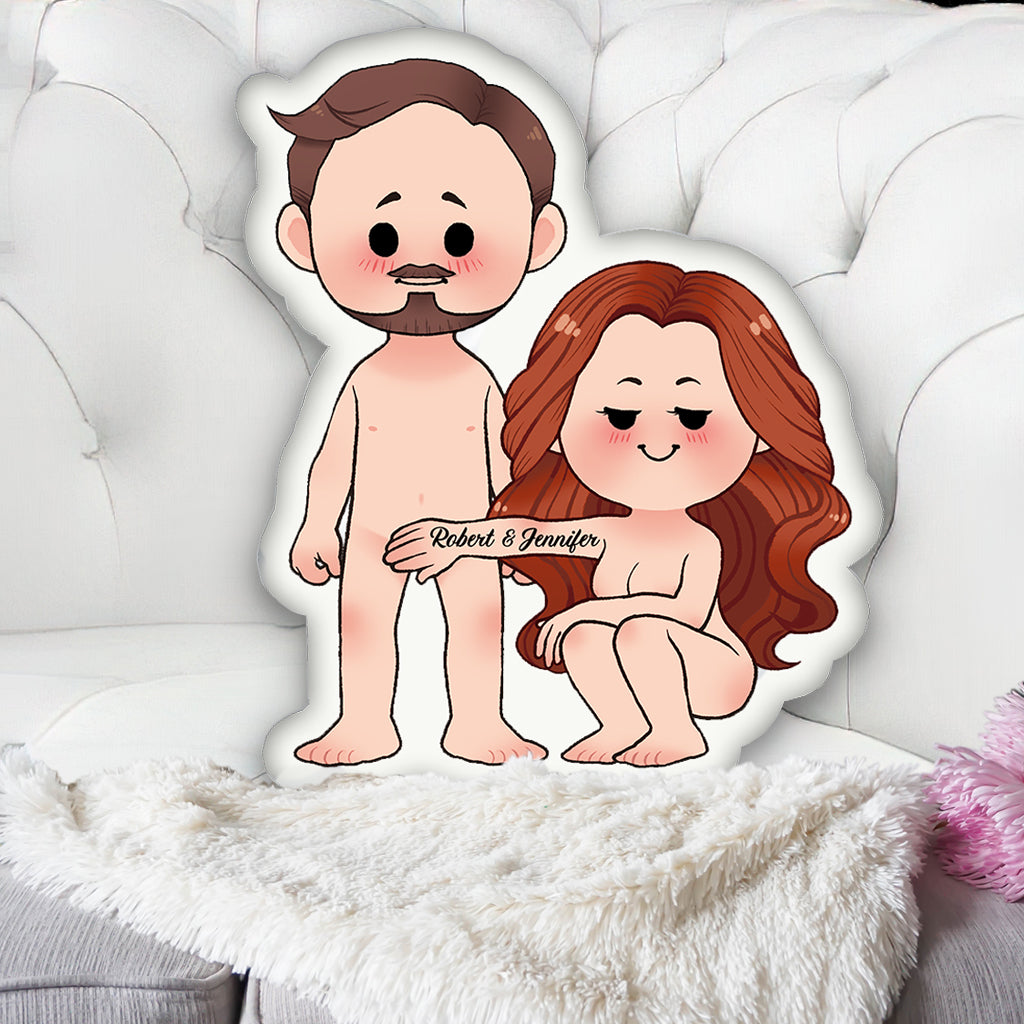 Love You To The Moon And Back - Personalized Couple Shaped pillow