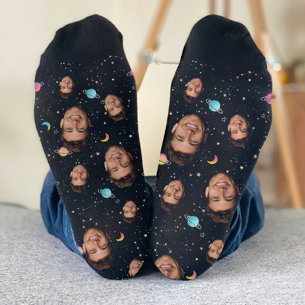 Custom Face Galaxy - Personalized Uncle Socks