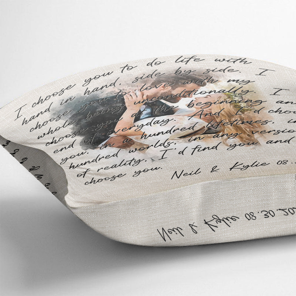 I Choose You - Personalized Husband And Wife Throw Pillow