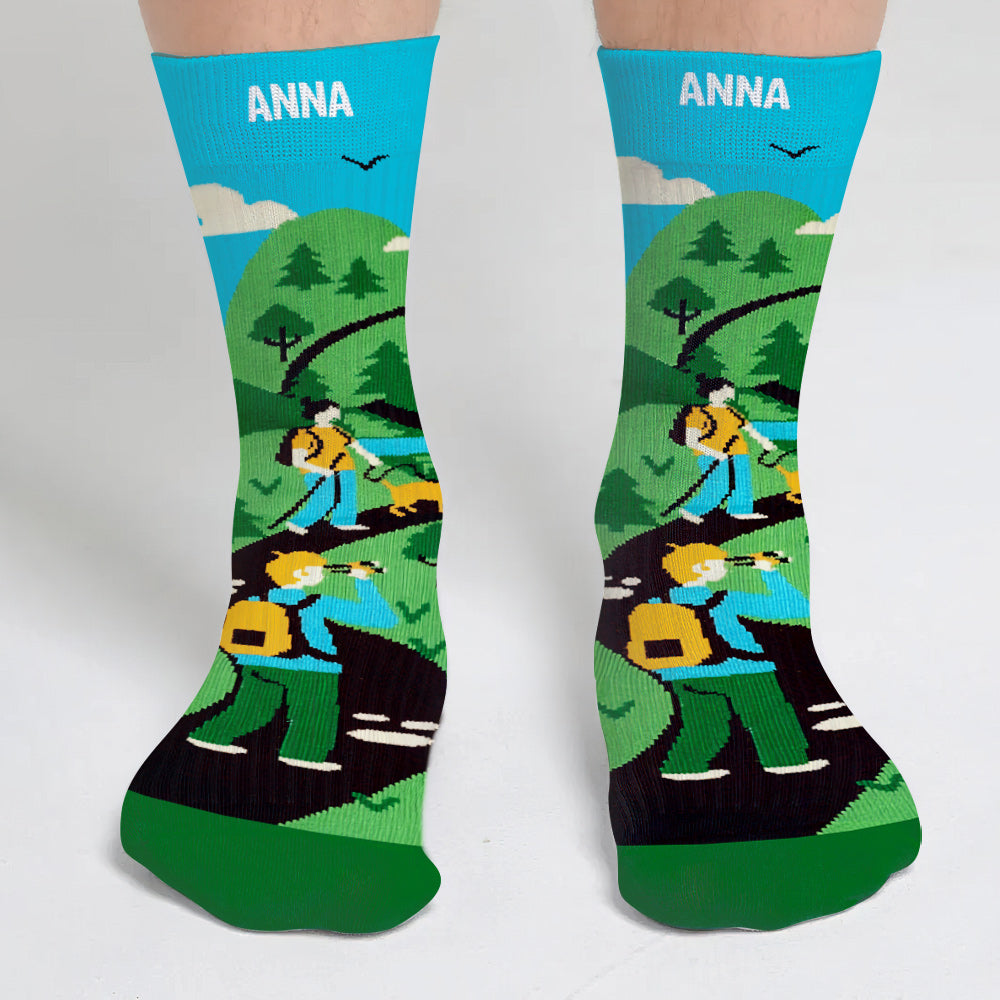 I'd Rather Be Hiking - Personalized Hiking Socks