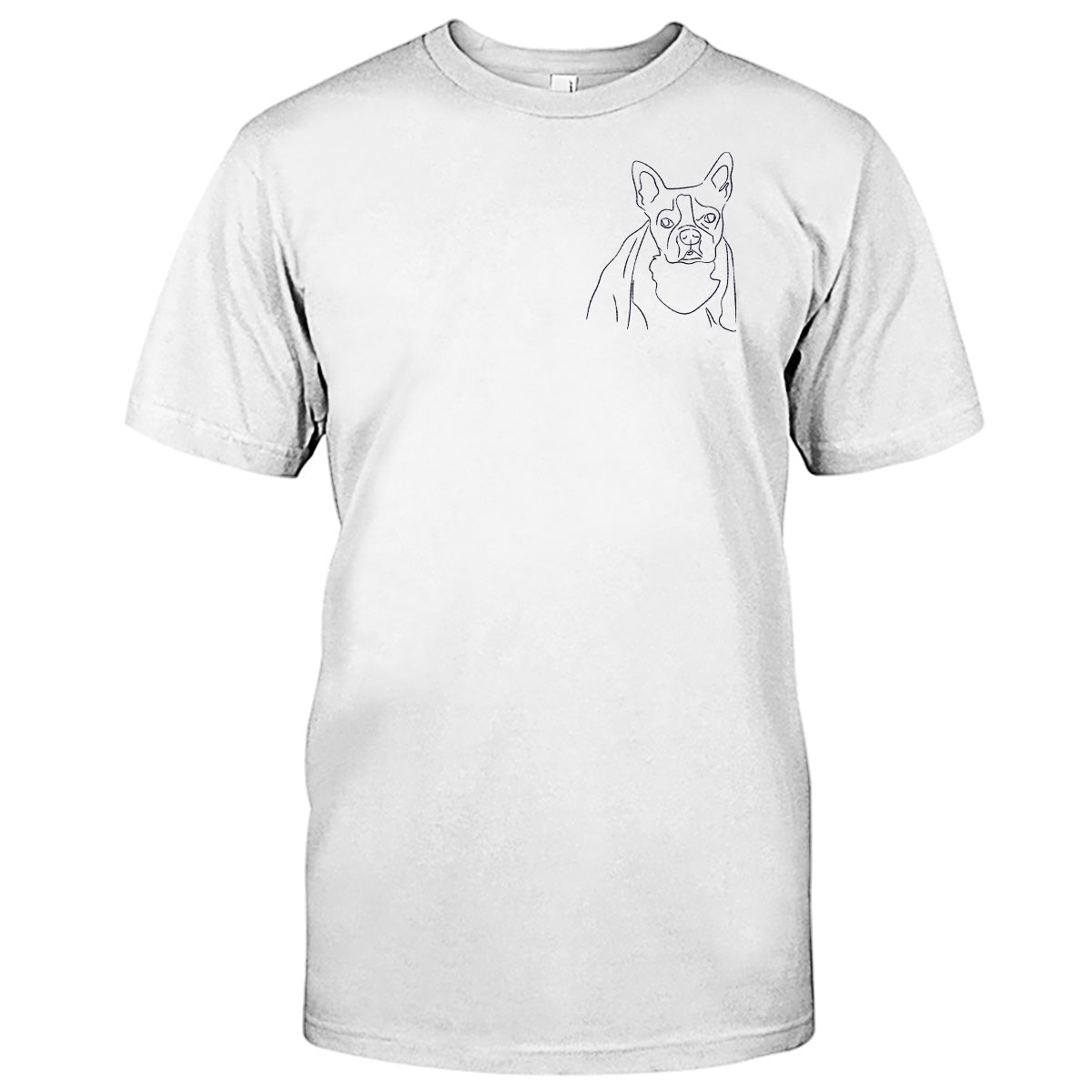 T-shirt brodé personnalisé avec motif de chien