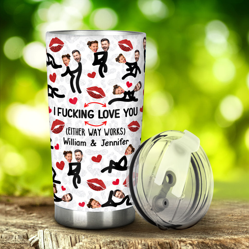 I Love You Funny Photo Inserted Couple - gift for husband, wife, boyfriend, girlfriend - Personalized Tumbler