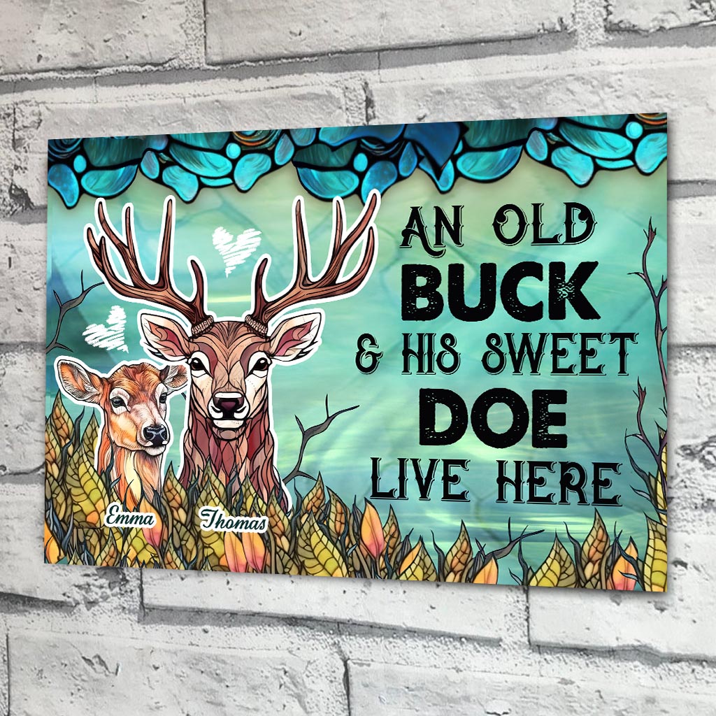Live Here - Personalized Hunting Rectangle Metal Sign