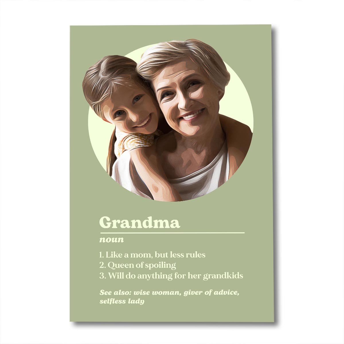 Grandma Portrait Definition - Personalized Grandma Canvas And Poster