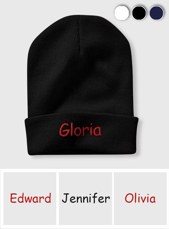 Custom Name Embroidered Beanie - Personalized Embroidered Beanie