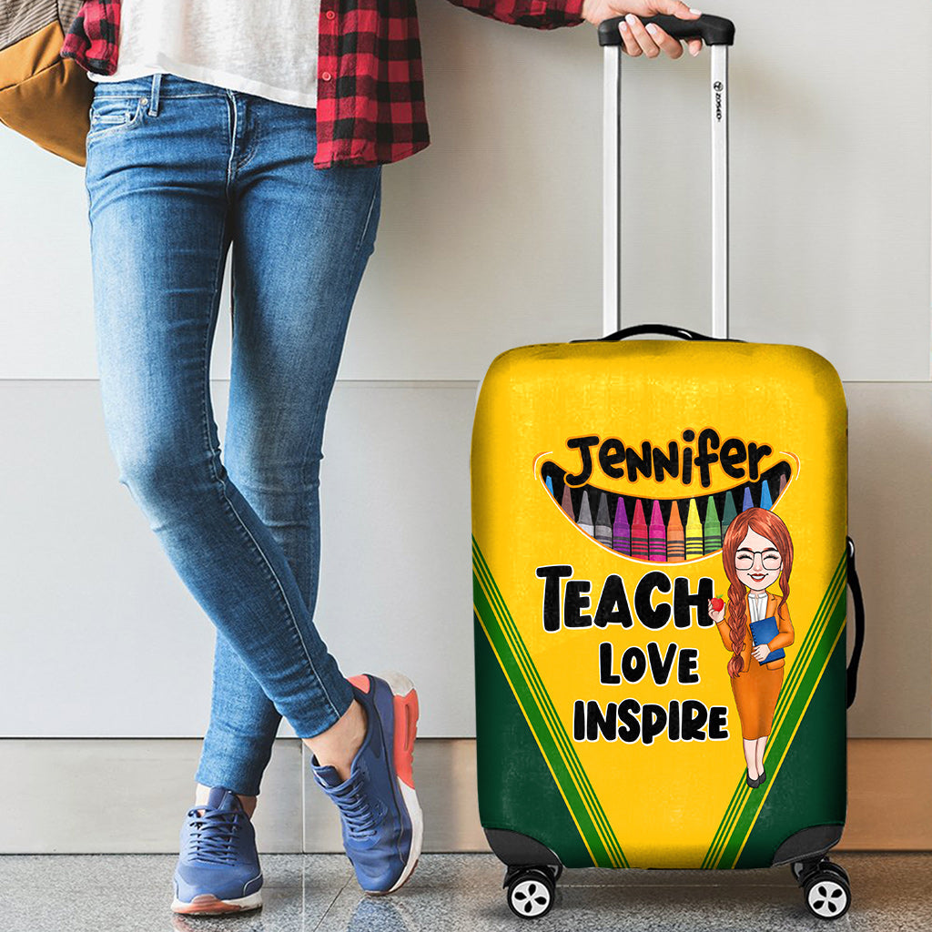 Teach Love Inspire - Personalized Teacher Luggage Cover