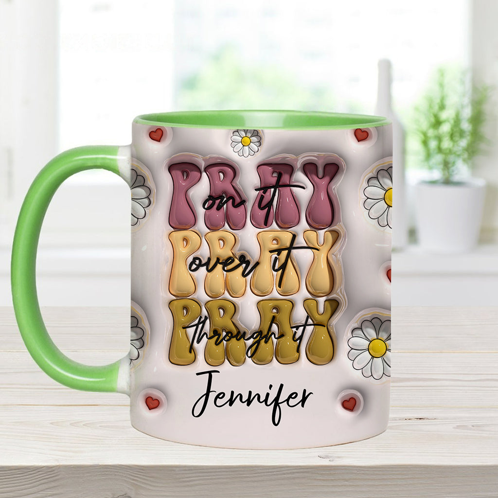 Pray On It - Personalized Christian Accent Mug
