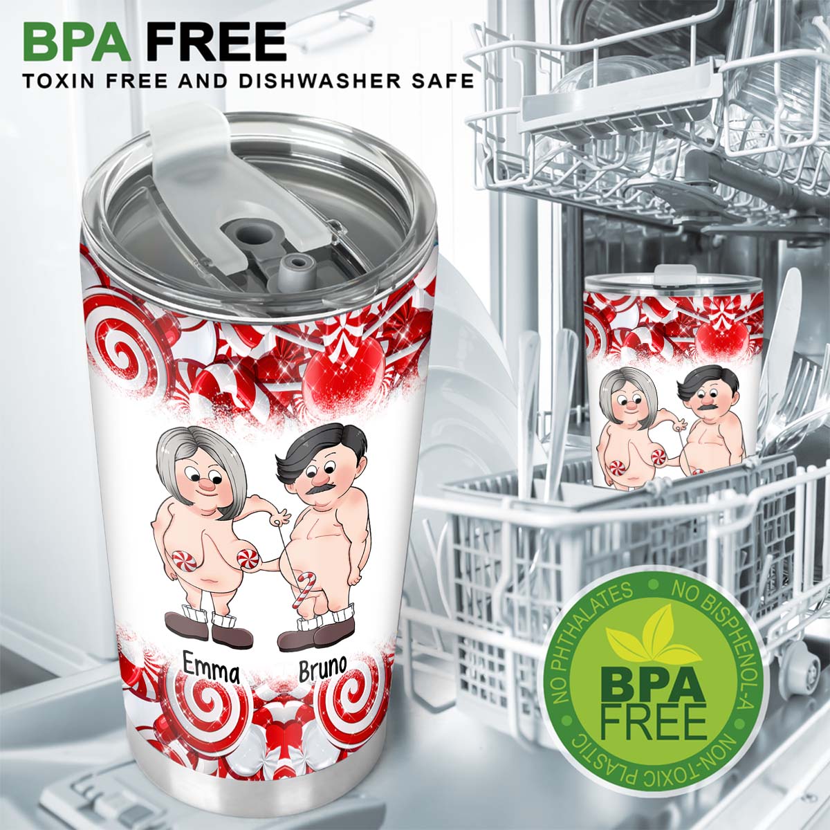 Congrats On Being My Favorite Candy Cane - gift for husband, wife, girlfriend, boyfriend - Personalized Tumbler