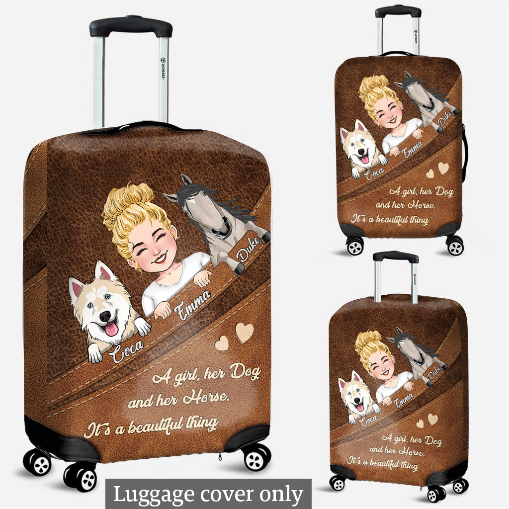 What A Beautiful Thing - Horse gift for dog lover, cat lover - Personalized Luggage Cover