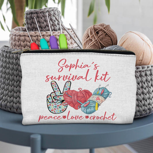 Peace Love Crochet – Personalisierte Häkeltasche
