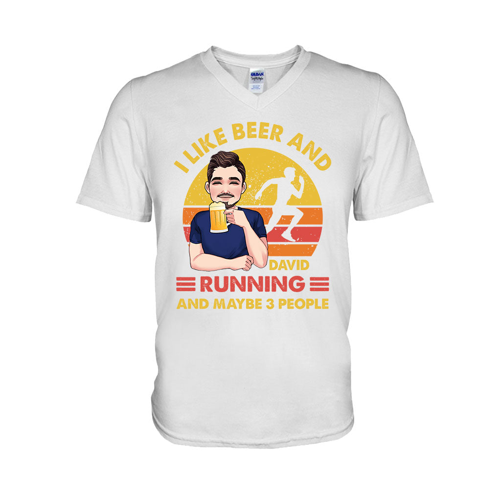 I Like Beer And Running - Personalized Running T-shirt and Hoodie