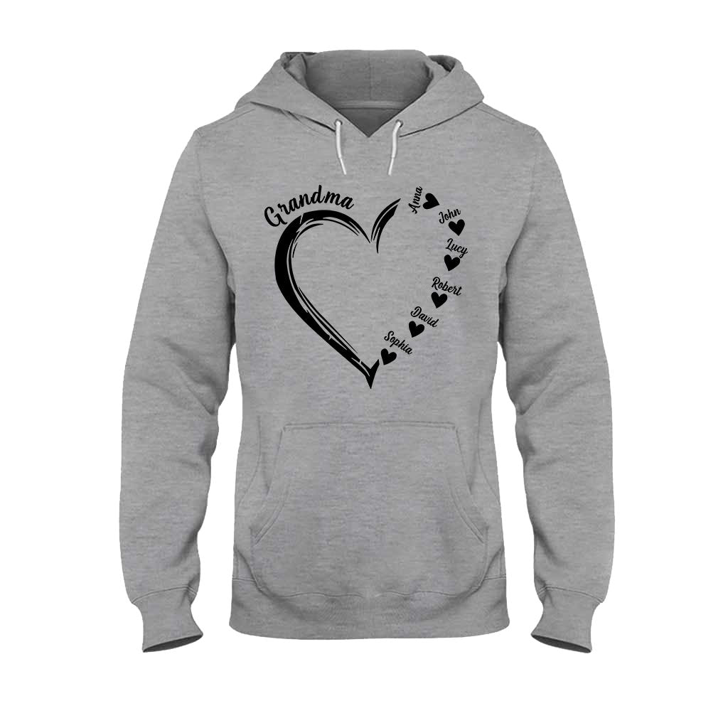 Grandma Heart - Personalized Grandma T-shirt And Hoodie