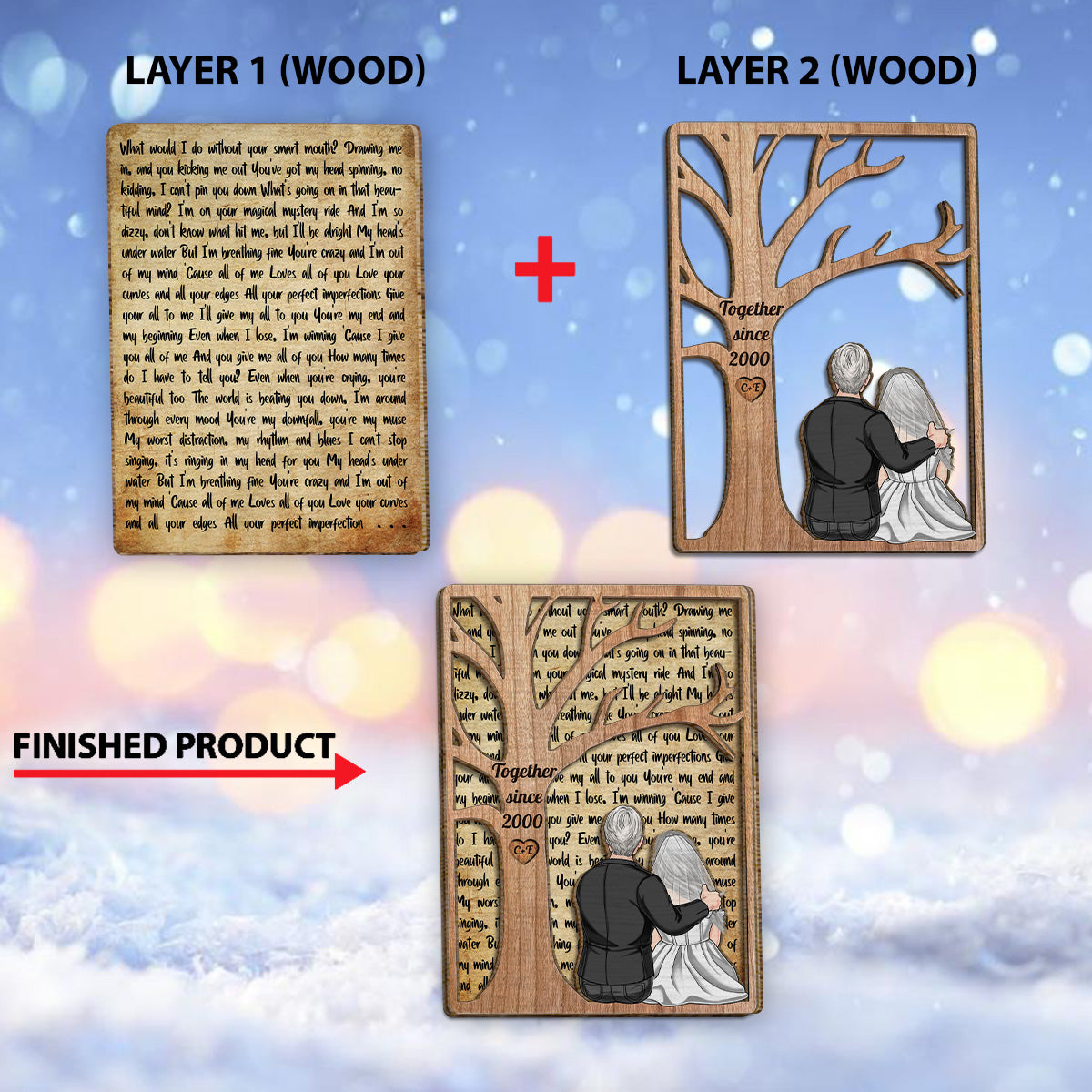 Our Wedding Song - gift for husband, girlfriend - Personalized 2 Layered Wood Sign / Wood Plaque