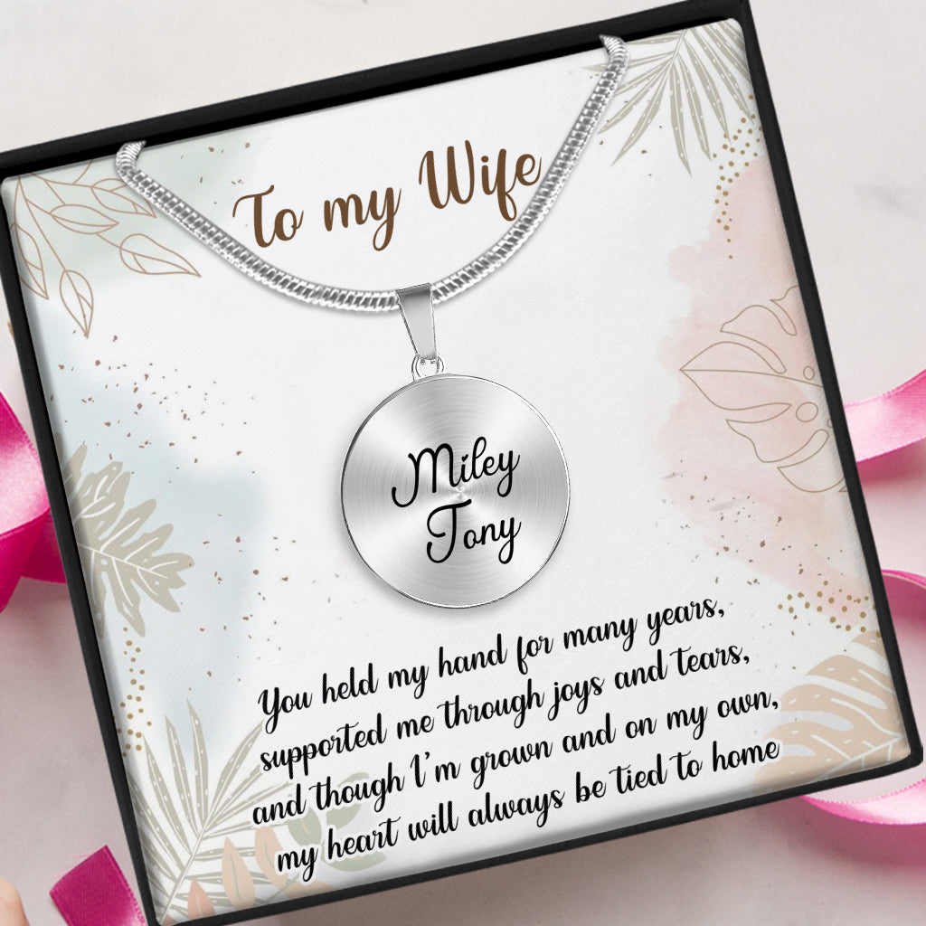 Birthday Flower - Gift for mom, wife,girlfriend, grandma - Personalized Round Pendant Necklace