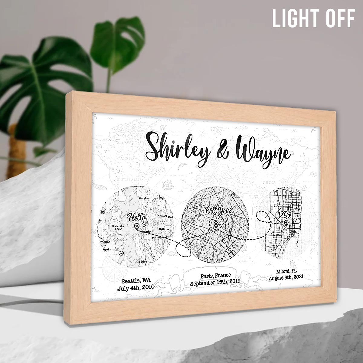 Hello Will You I Do - Personalized Husband And Wife Light Photo Frame