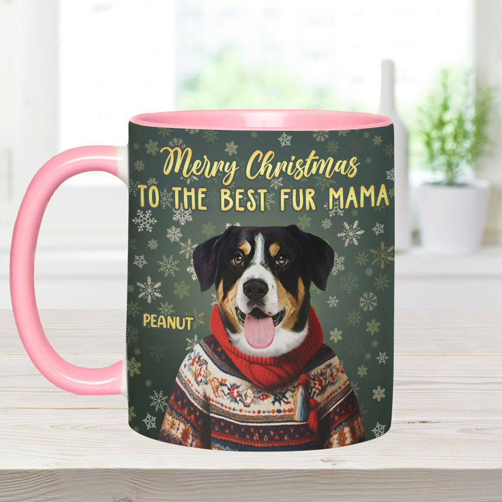 Personalized Christmas Pet Portrait - Gift for dog lovers, dog lover, cat lover - Personalized Accent Mug