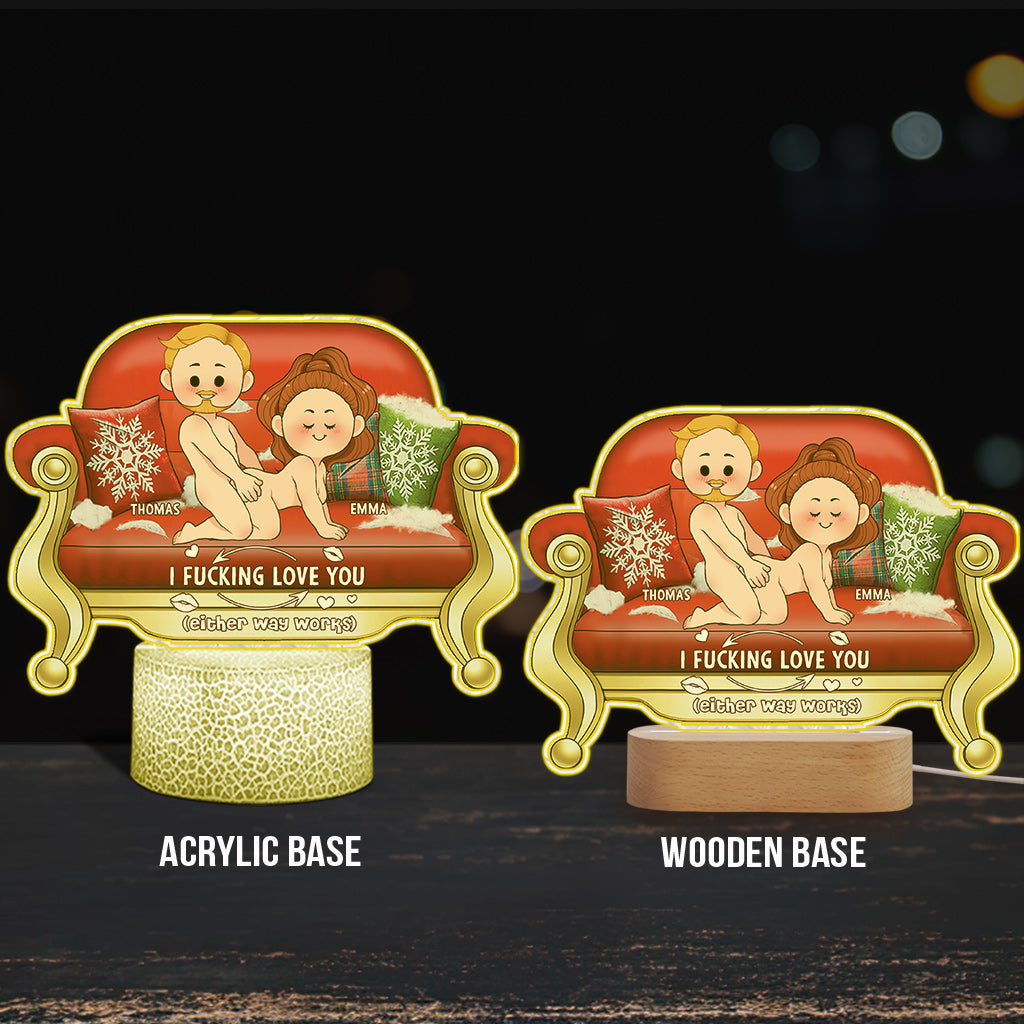 I Love You - Personalized Couple Shaped Plaque Light Base